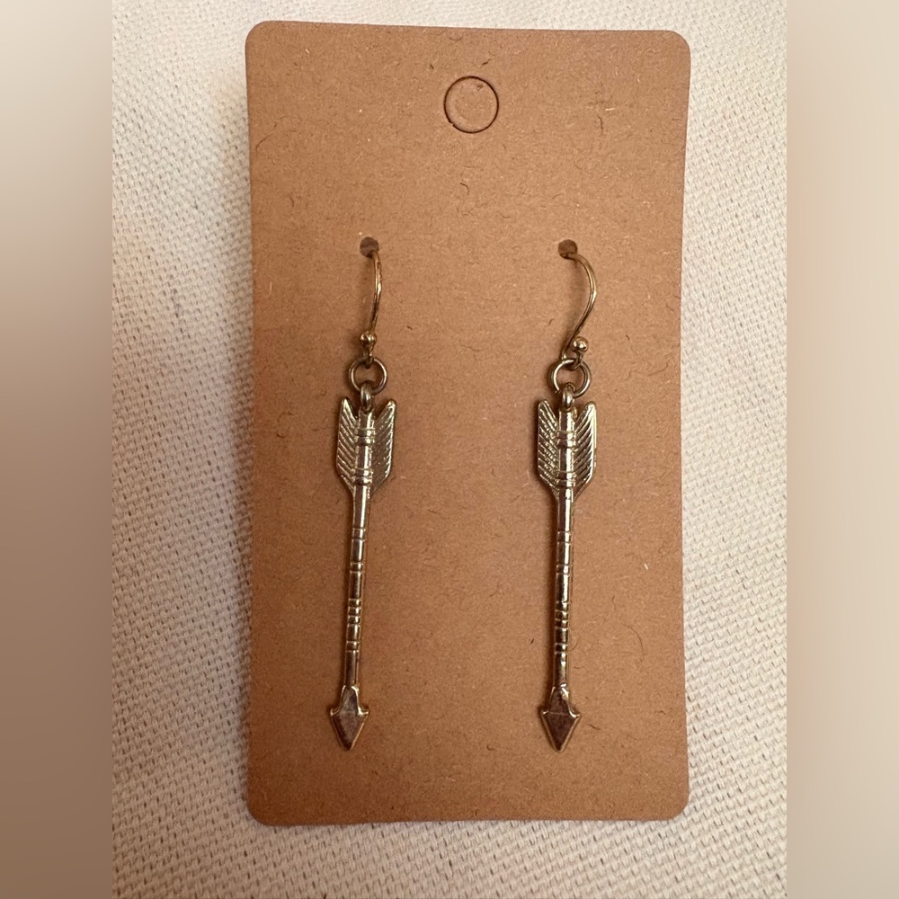 Gold Arrow Dangle Earrings